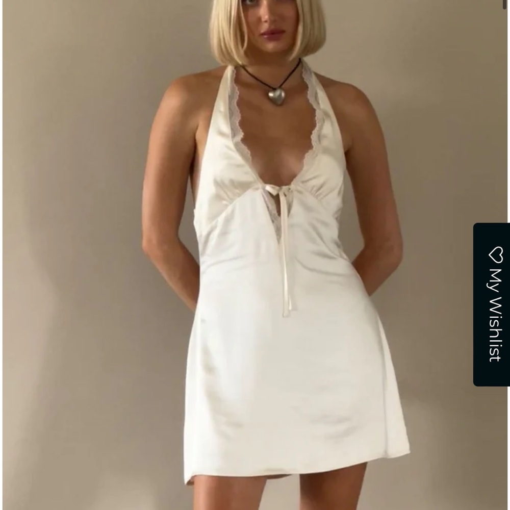 Motel Rocks Maruko Mini Dress Satin Ivory